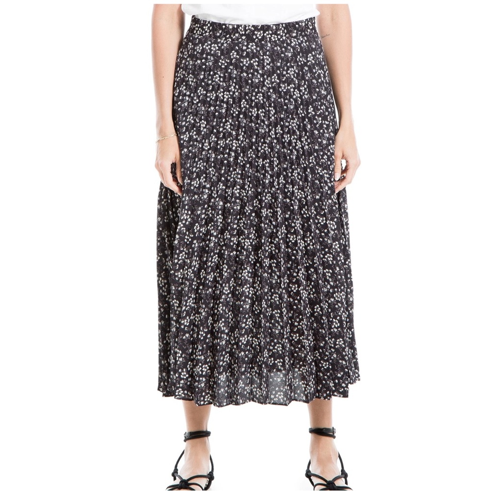 Max Studio Black and White Floral Midi Skirt